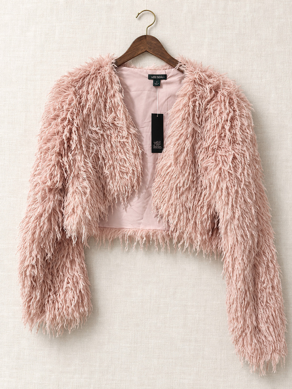 ⚜️ Cropped Shaggy Jacket | Blush Pink NWT 💗